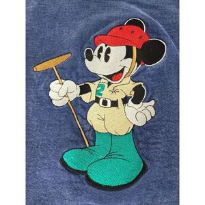 Vintage 80s Donnkenny Mickey Mouse Crew Cotton Knit Sweater Top L Large USA Golf